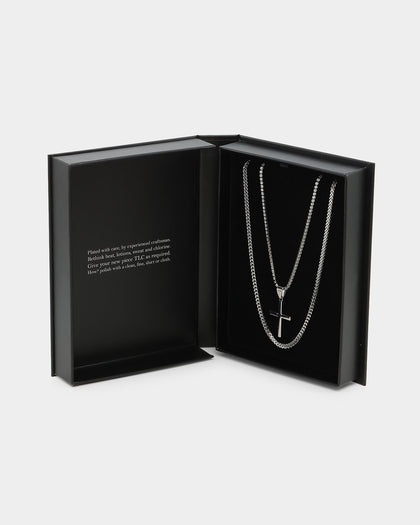 NXS Double Cross Chain White Gold