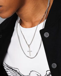 NXS Double Cross Chain White Gold