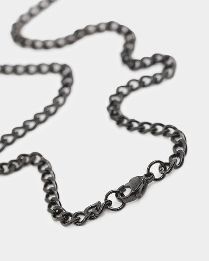 NXS Solid Cross Chain Black