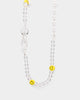 Wild For The Weekend Smiley Beaded Necklace Silver