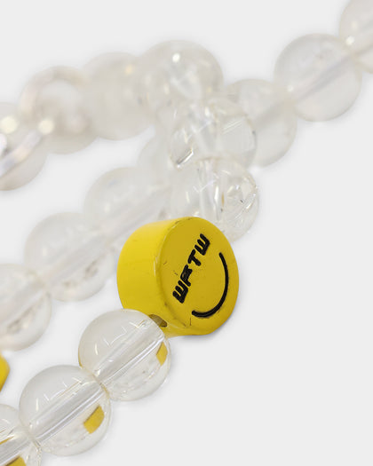 Wild For The Weekend Smiley Beaded Necklace Silver