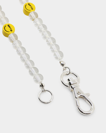 Wild For The Weekend Smiley Beaded Necklace Silver