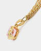 Raising Hell Women's Pendant Figaro Choker Necklace Pink/Gold
