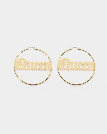Raising Hell Women's Queen Hoop Earrings Gold