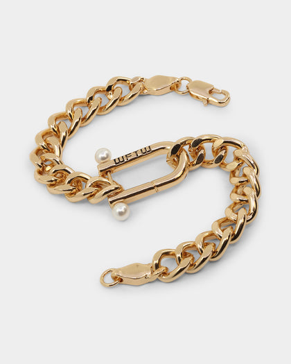 Wild For The Weekend Pearl Clasp Bracelet Gold