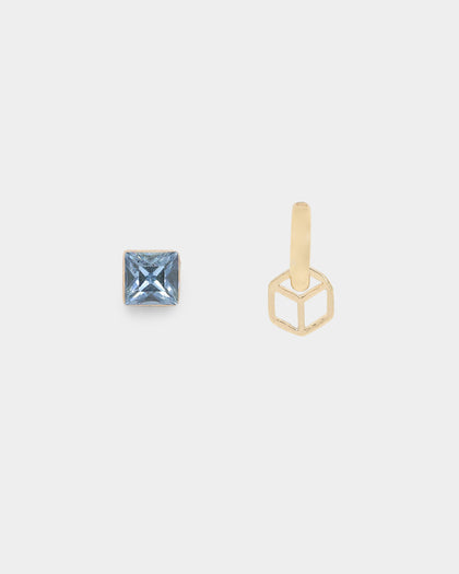 Wild for the Weekend spectrum cube earring set Gold