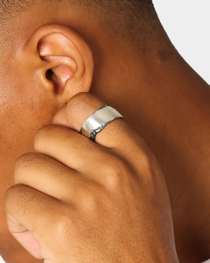 PYRA PYRA x BLKDVL Eroded Cuff Ring Silver