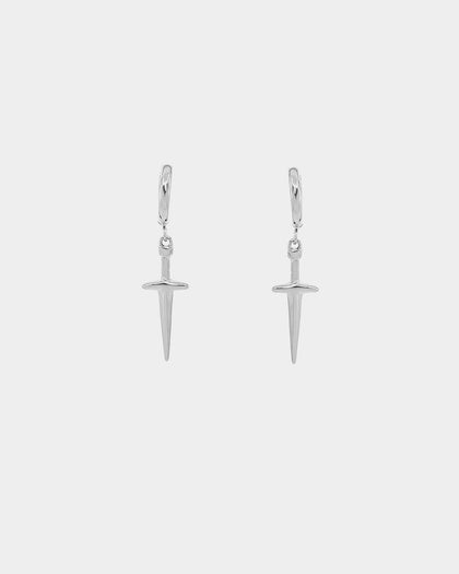 NXS Dagger Earrings White Gold