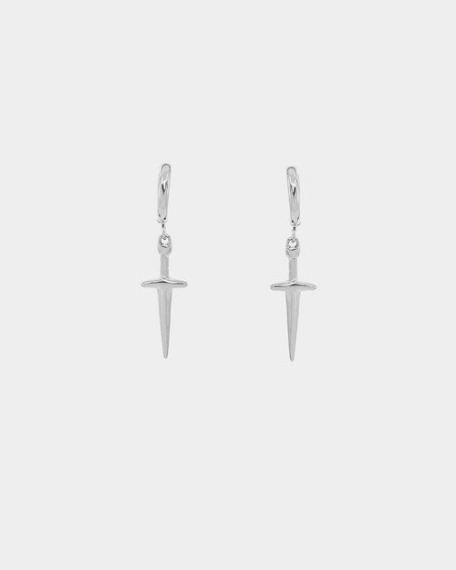 NXS Dagger Earrings White Gold