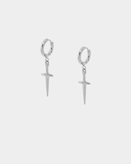 NXS Dagger Earrings White Gold