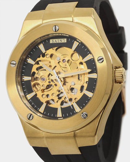 Saint Morta Gilad Skeleton Watch 42MM Black/Gold