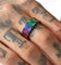 Guess Mainline 8mm 4G Pattern Ring Iridescent