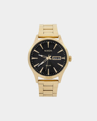 Nixon Sentry Solar Stainless Steel Watch Gold/Black