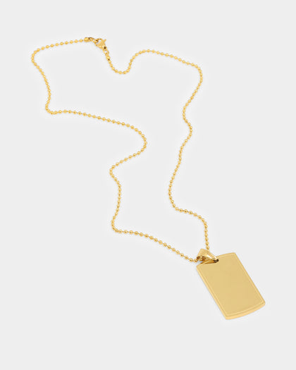 NXS Dog Tag Necklace Gold