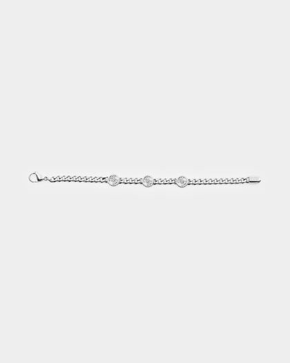 Guess Mainline Log-In 11mm Triple 4G Curb Chain Bracelet Steel