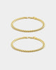 House Of Auric 5mm Cuban Bracelet Set 18k Gold Vermeil