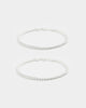 House Of Auric 5mm Cuban Bracelet Set Sterling Silver