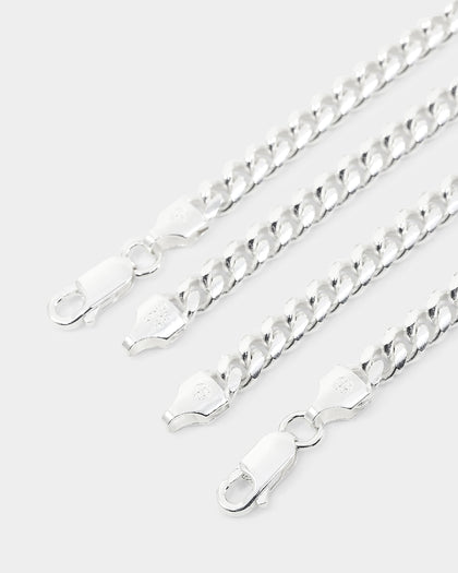 House Of Auric 5mm Cuban Bracelet Set Sterling Silver