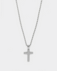 NXS Textured Cross Pendant White Gold