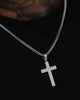 NXS Textured Cross Pendant White Gold