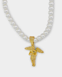 NXS Cupids Pearl Necklace Gold
