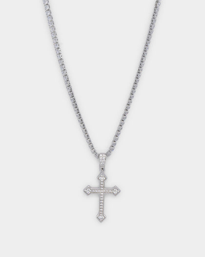 NXS Crusaders Pendant Iced White Gold