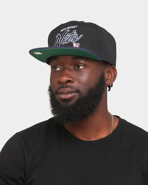 Mitchell & Ness Brooklyn Nets 'Team Script 2.0 Hardwood Classics' Fitted Black