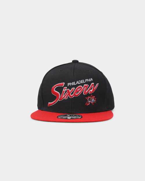 Mitchell & Ness Philadelphia 76ers 'Team Script 2.0 Hardwood Classics' Fitted Black