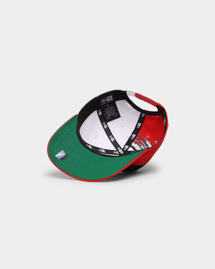 New Era Toronto Raptors Paint Stripe Old Golfer Snapback Paint Brush/Kelly Green/Red