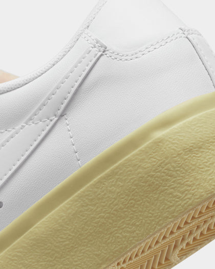 Nike Women's Blazer Low Platform Shoes White/White-Lemon