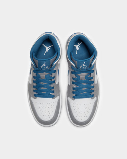 Jordan Air Jordan 1 Mid "True Blue" Cement Grey/White-Blue