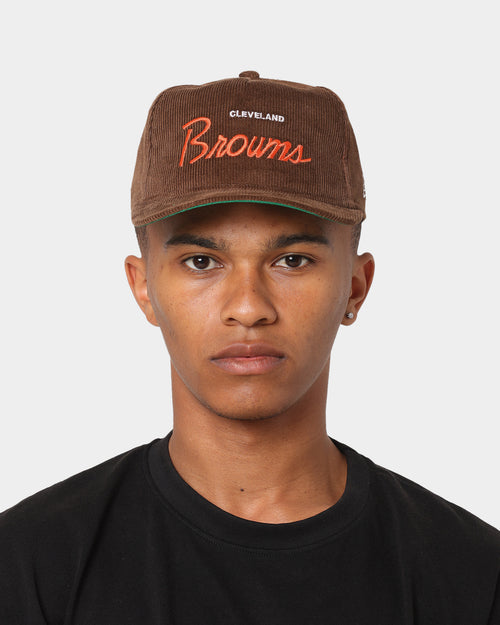 New Era Cleveland Browns 'OG Team Coloured Cord' Script Old Golfer Snapback Brown
