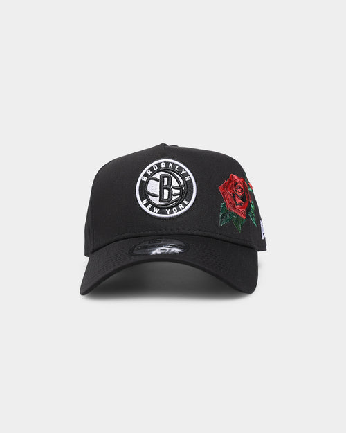 New Era Brooklyn Nets 'Rose Emblem' 9FORTY A-Frame Snapback Black/Rose