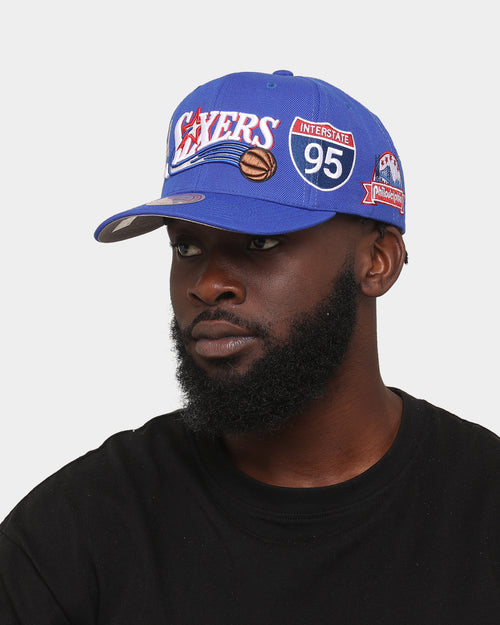 Mitchell & Ness Philadelphia 76ers 'Highway' Pro Crown Snapback Light Blue