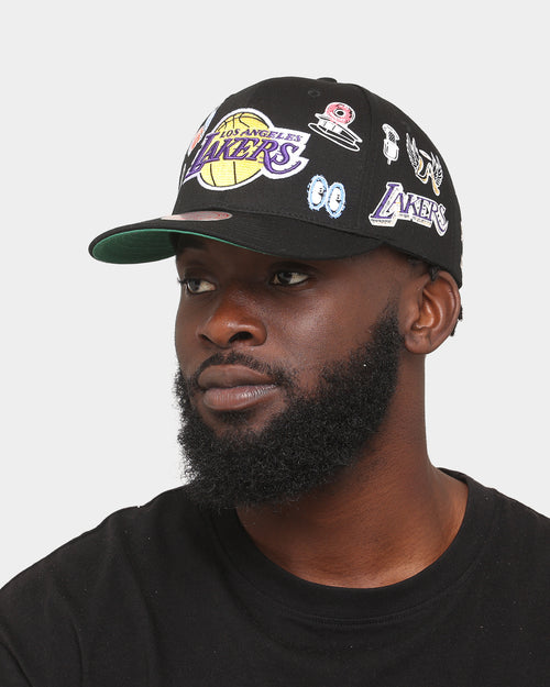 Mitchell & Ness Los Angeles Lakers 'Hand Drawn Doodle' Pro Crown Snapback Black