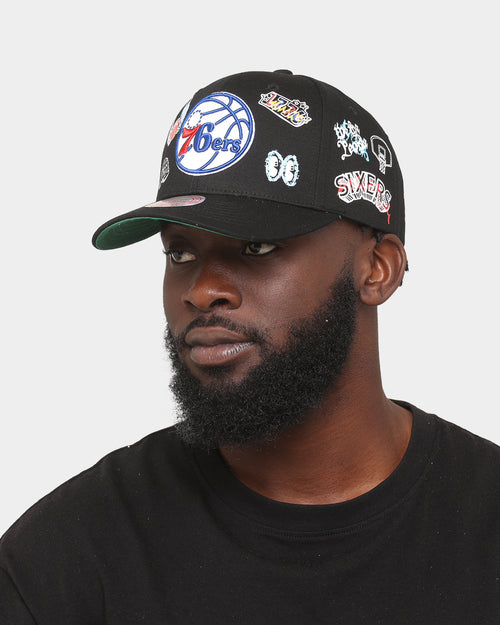 Mitchell & Ness Philadelphia 76ers 'Hand Drawn Doodle' Pro Crown Snapback Black