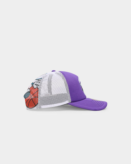 Mitchell & Ness Charlotte Hornets 'NBA Off The Backboard' Trucker Snapback Purple