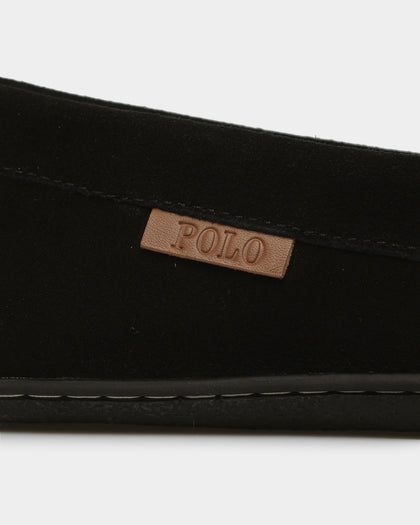 Polo Ralph Lauren Women's Collins Bear Slipper Black Suede