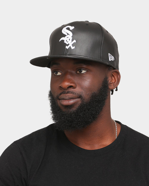 New Era Chicago White Sox 'PU Leather' 59FIFTY Fitted Black Leather