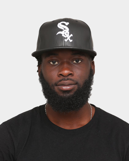 New Era Chicago White Sox 'PU Leather' 59FIFTY Fitted Black Leather