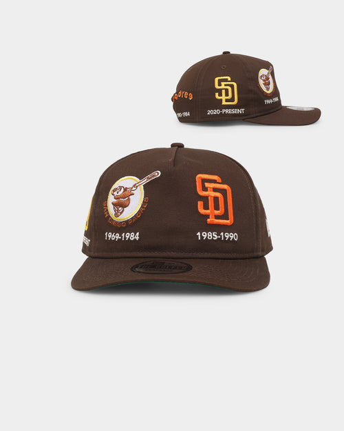 New Era San Diego Padres 'Logo Evolution' Golfer Snapback Collection Brown
