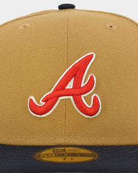 New Era Atlanta Braves 'Midnight Harvest 2-Tone' 59FIFTY Fitted Wheat/Navy