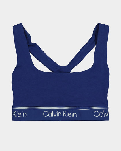 Calvin Klein Women's Athletic Unlined Bralette Blue Depth