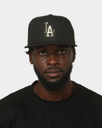 New Era Los Angeles Dodgers  'Metal Badge' 59FIFTY Fitted Black/Gold Metal