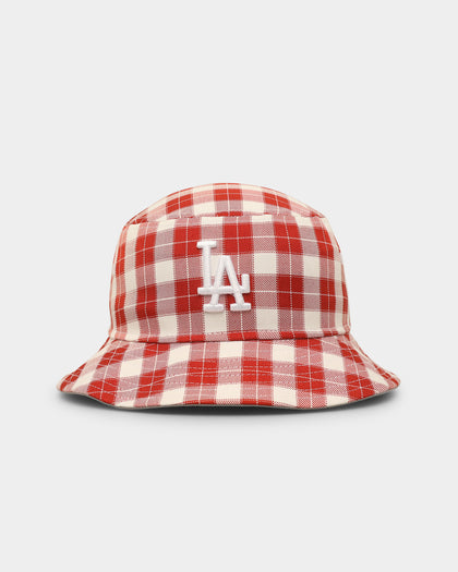 New Era Los Angeles Dodgers 'Plaid' Bucket Hat Red