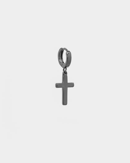 Saint Morta Mini Cross Earring Black
