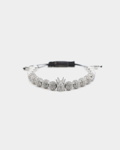 Saint Morta Crown Bracelet Iced White Gold