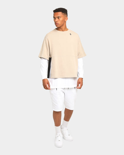 Elevn Clothing Co. Block A Long Sleeve Crew Beige
