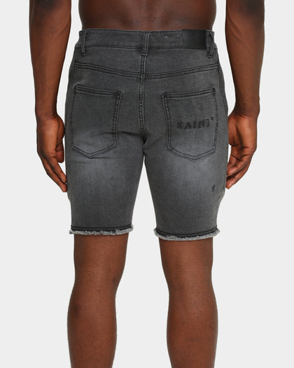 Saint Morta Codex Denim Shorts Vintage Black