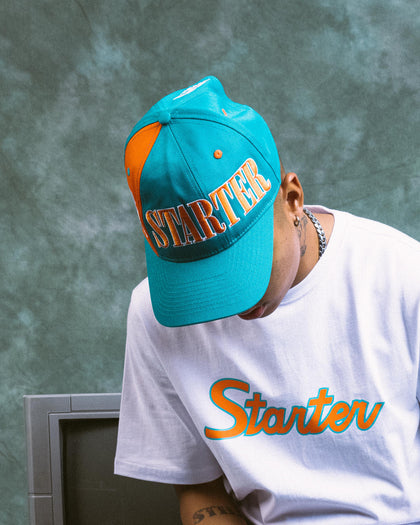 Starter Tall Boy Tri Power Snapback Teal/Orange